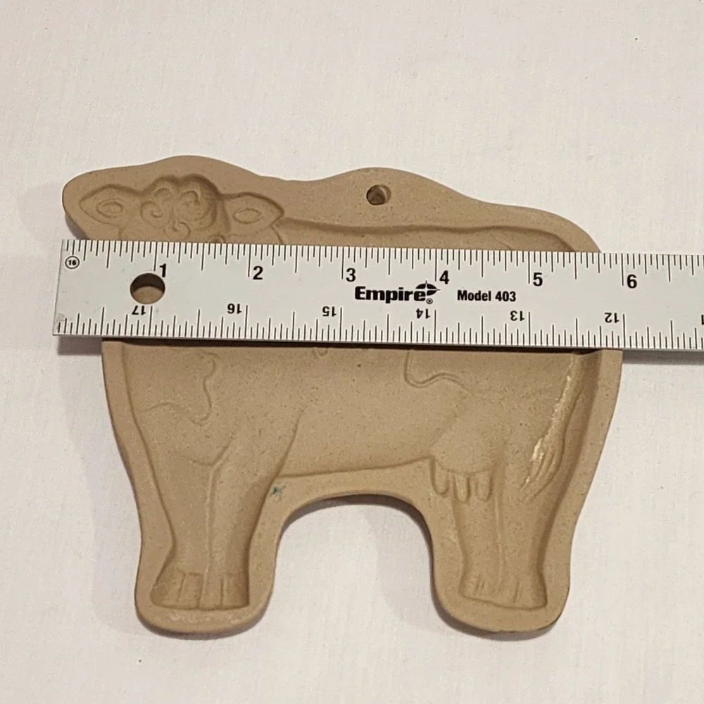 Brown Bag Cookie Art Cow Stoneware Cookie Mold 1985 Vintage Farmhouse Decor